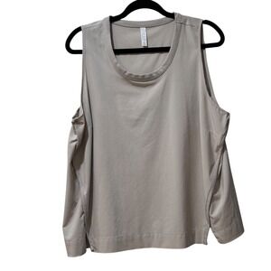 Stylus Tank Top Womens XL Beige Sleeveless Shell Crew Neck Excellent Stretch